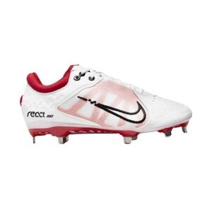 Nike Softball Cleats Woman’s Hyperdiamond 4 Elite 'White University Red' size 7